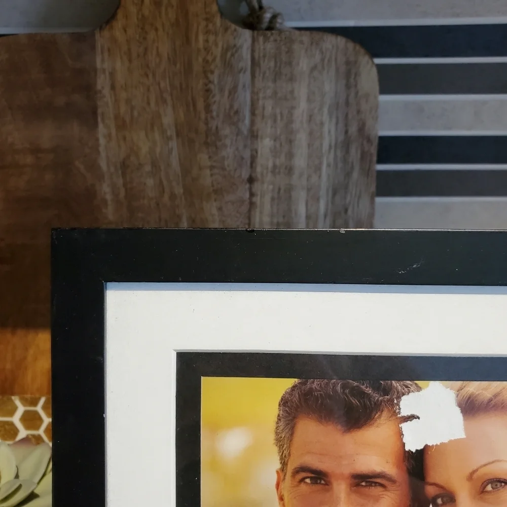 6x4 Picture Frame Love Heart Mat White Black Classic Neutral Romantic Table Top